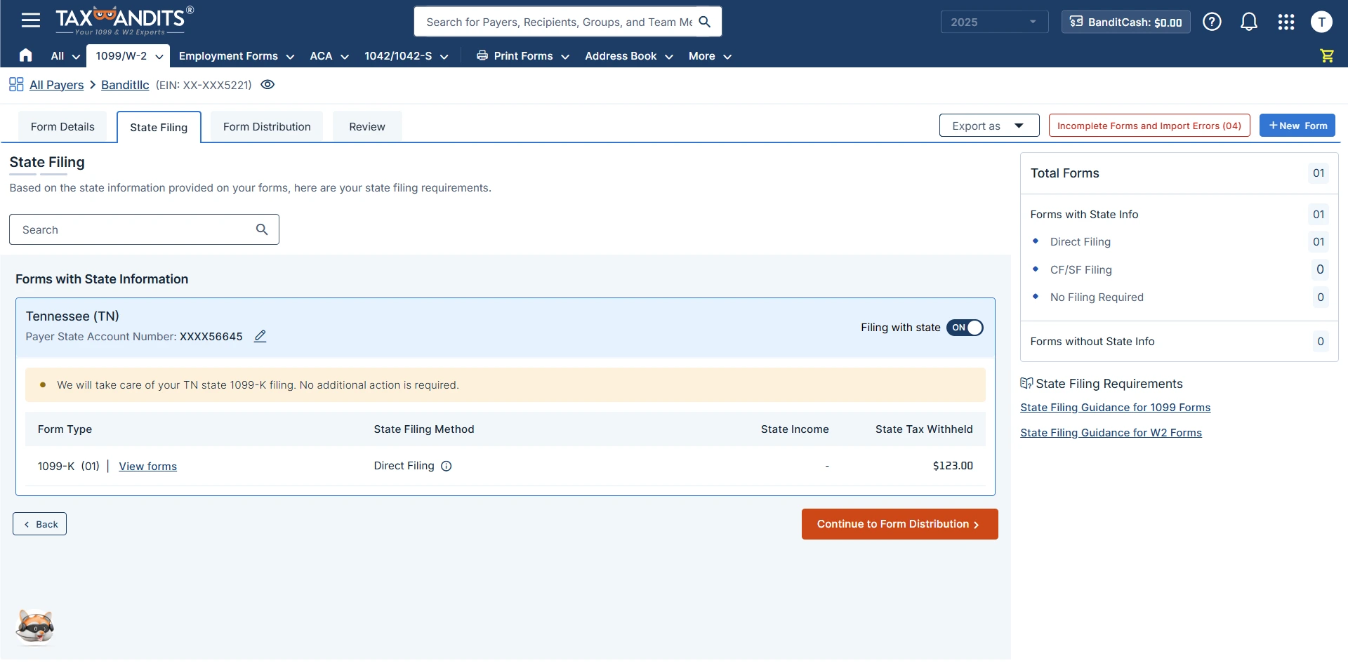 Review State Filing Information