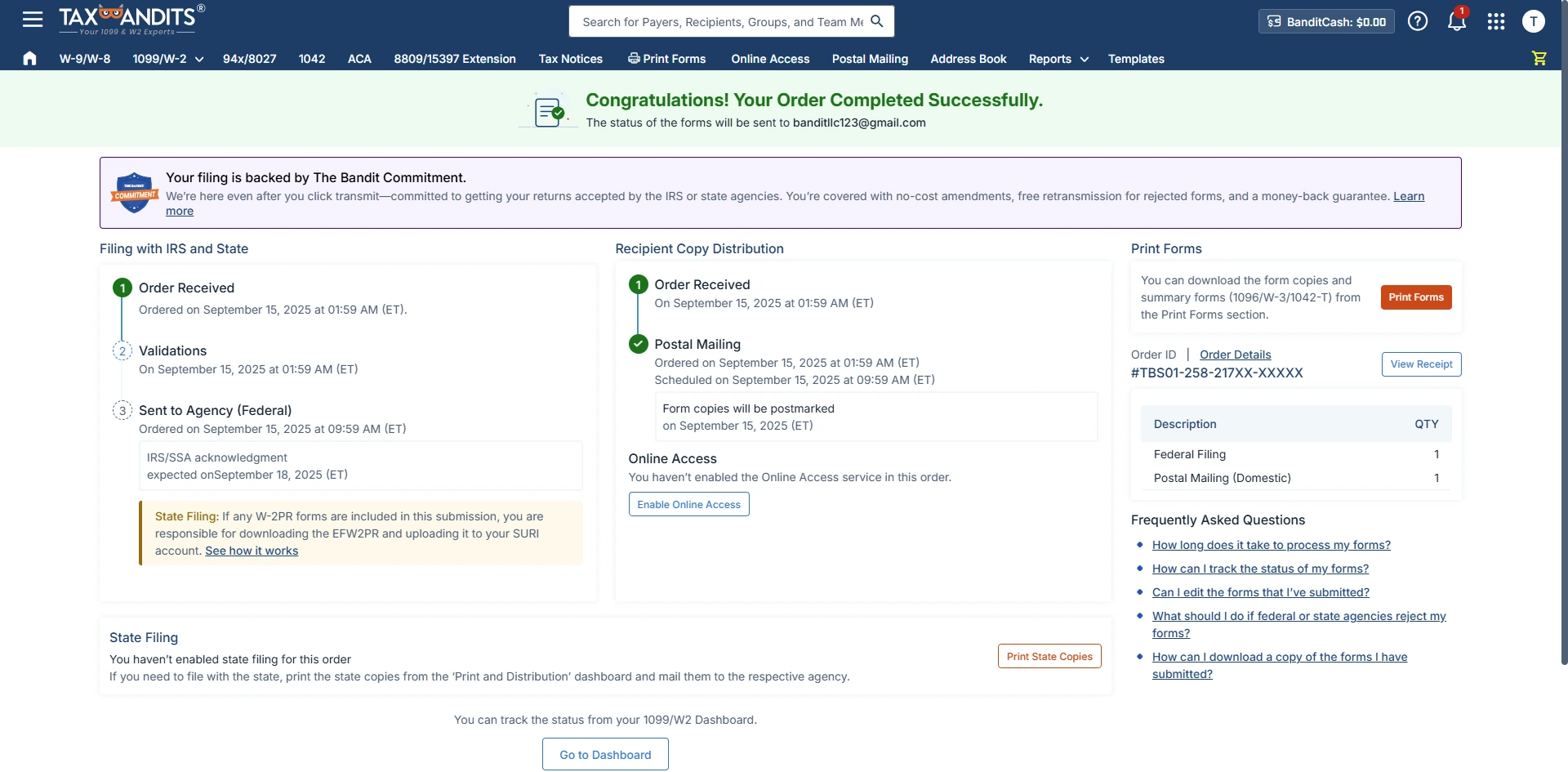 Transmit the Form to the IRS/State
