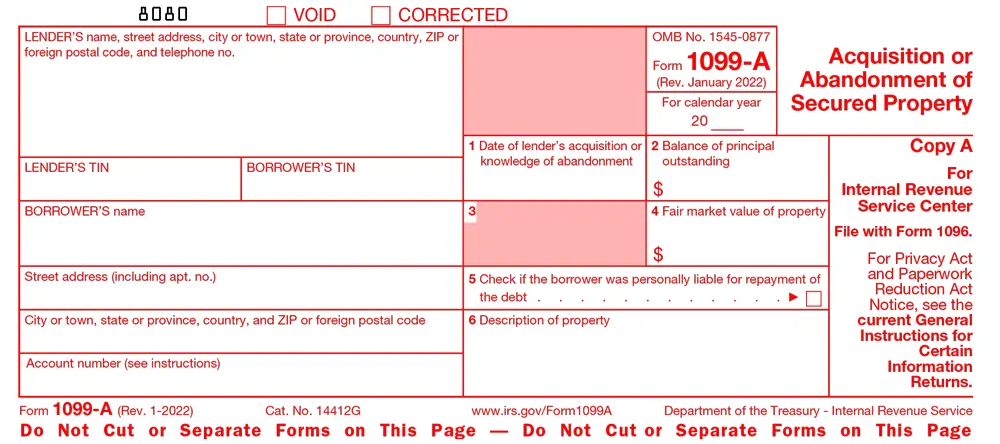 2023 IRS Form 1099-A