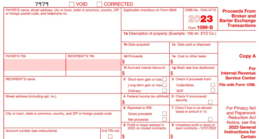 What is Form 1099-B