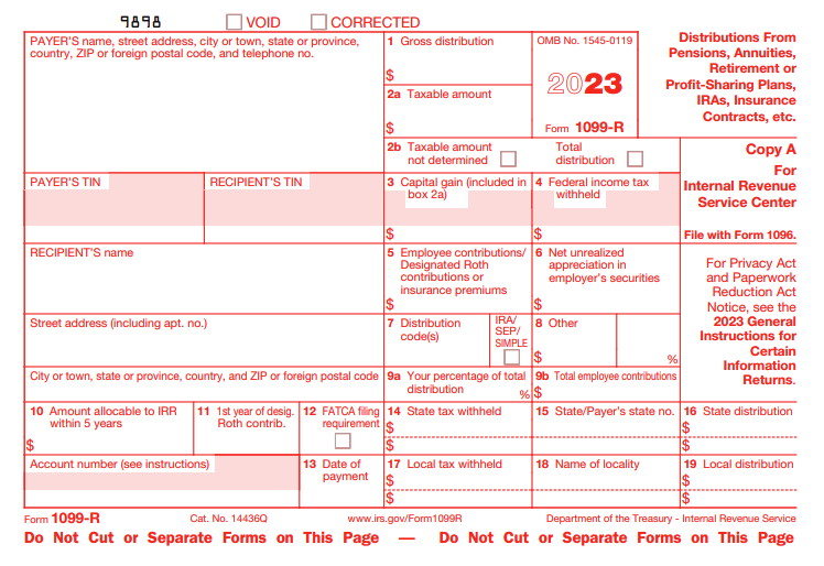 Form 1099-R for 2022