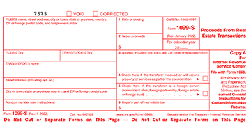 Form 1099-S Instructions