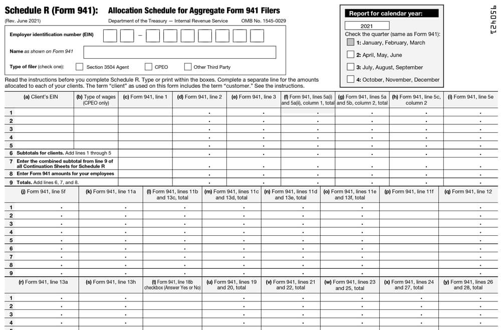 Schedule B Form 941 2022