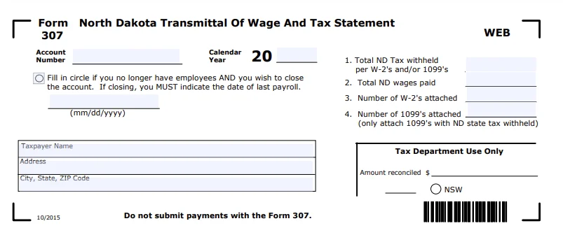 North-Dakota Form 307