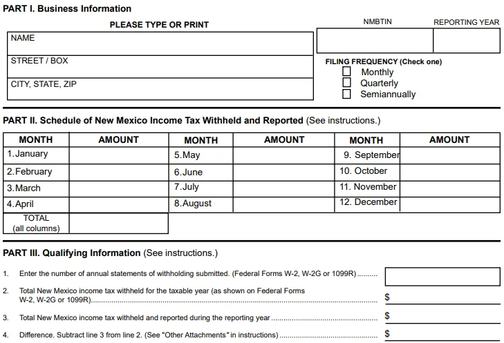 Information Reported on Form RPD-41072