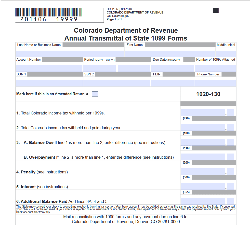 Colorado Annual Reconciliation Form A-3