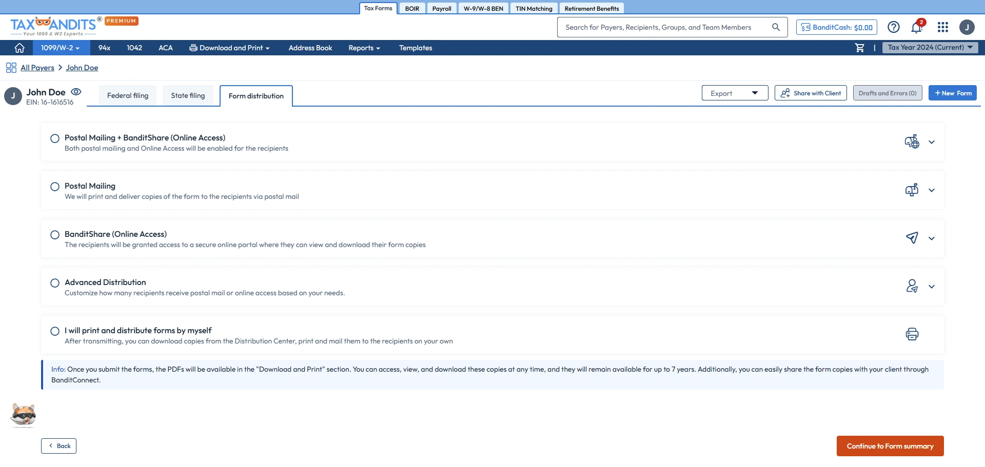 Choose Distribution Options