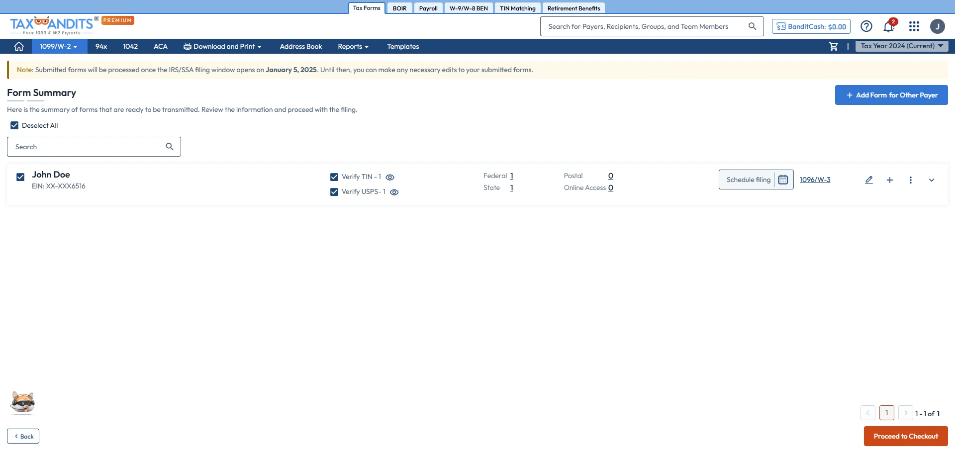 Transmit the Form to the IRS/State