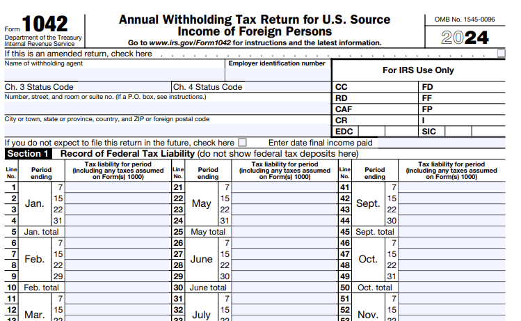 What is Form 1042