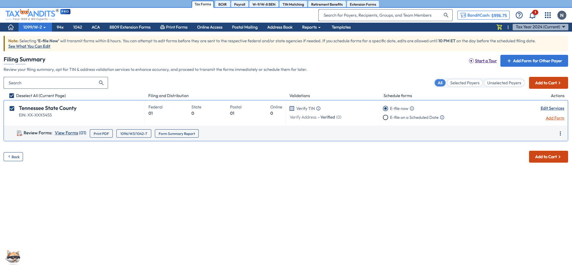 Distribute Form 1099-NEC to Recipients