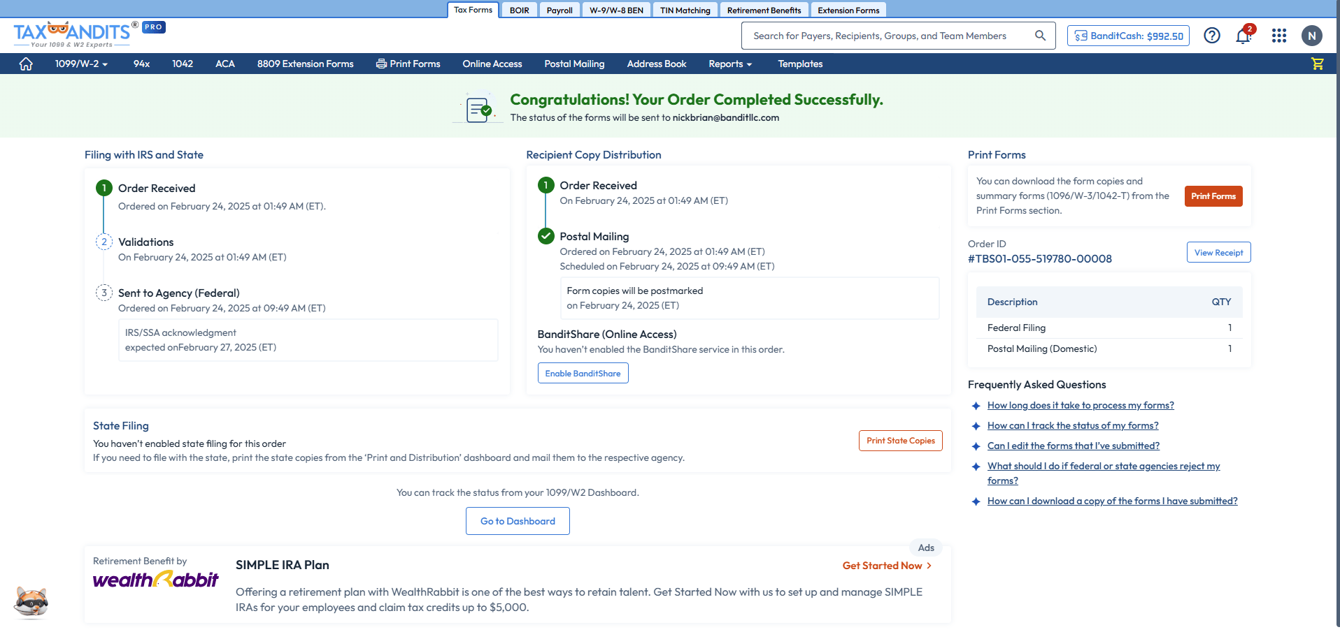 Track your Filing Status