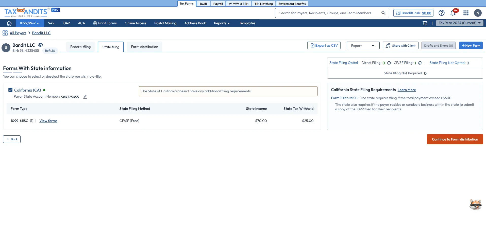 Select State Filing (If Required)