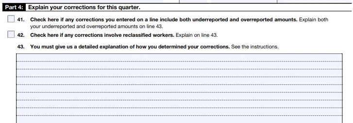 Form 941-X Part 4