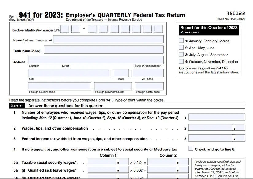 IRS Form 941 Instructions for 2023 how to fill out quarterly 941