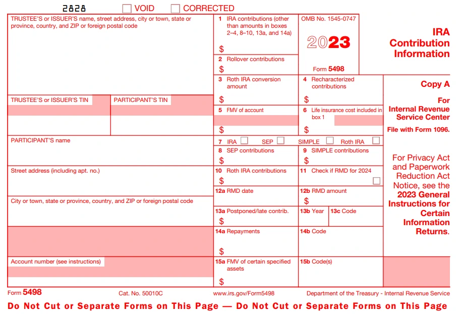 Form 5498 Due Date 2023 Printable Forms Free Online