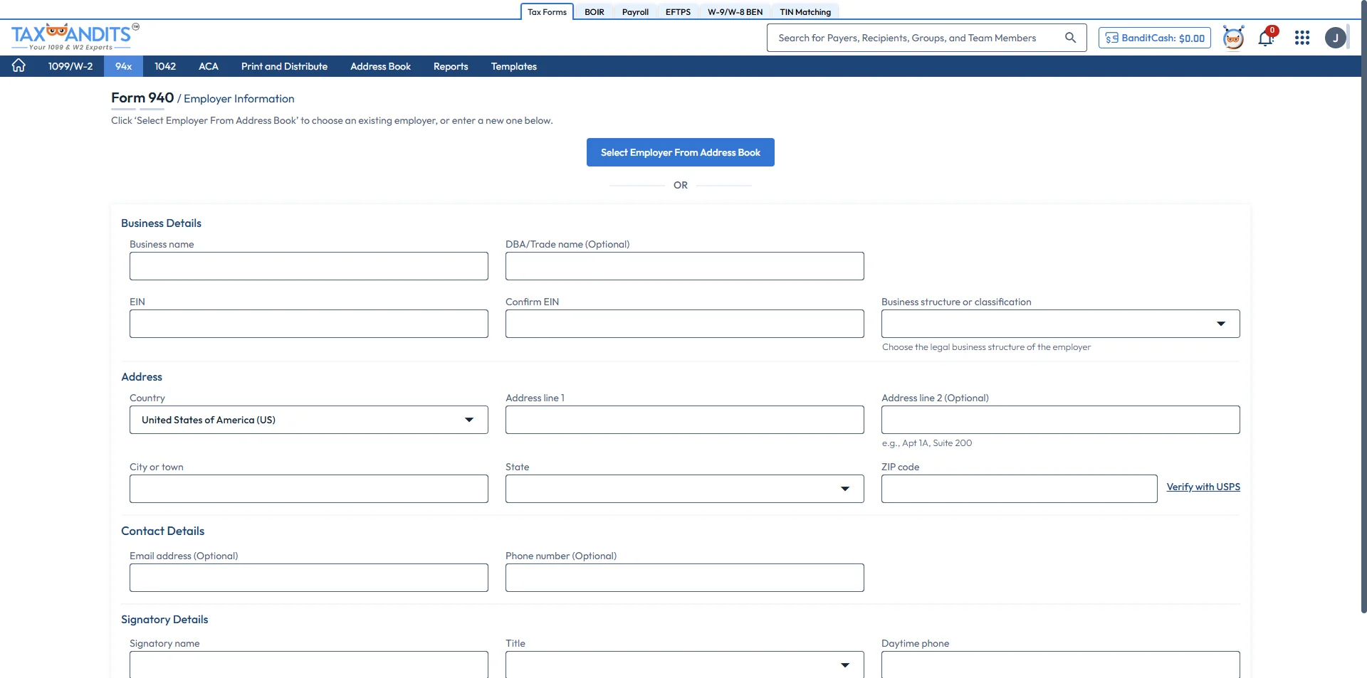 Choose Form 940