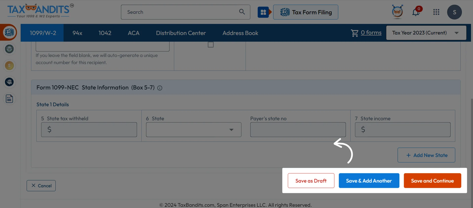 Enter Form 1099-NEC Details