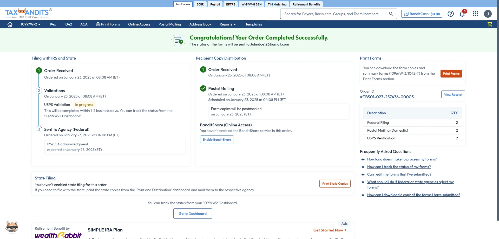 Track your Filing Status