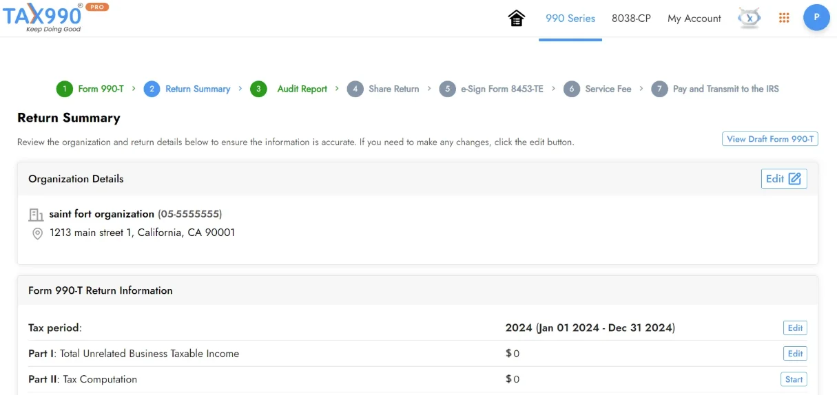 Review the form summary