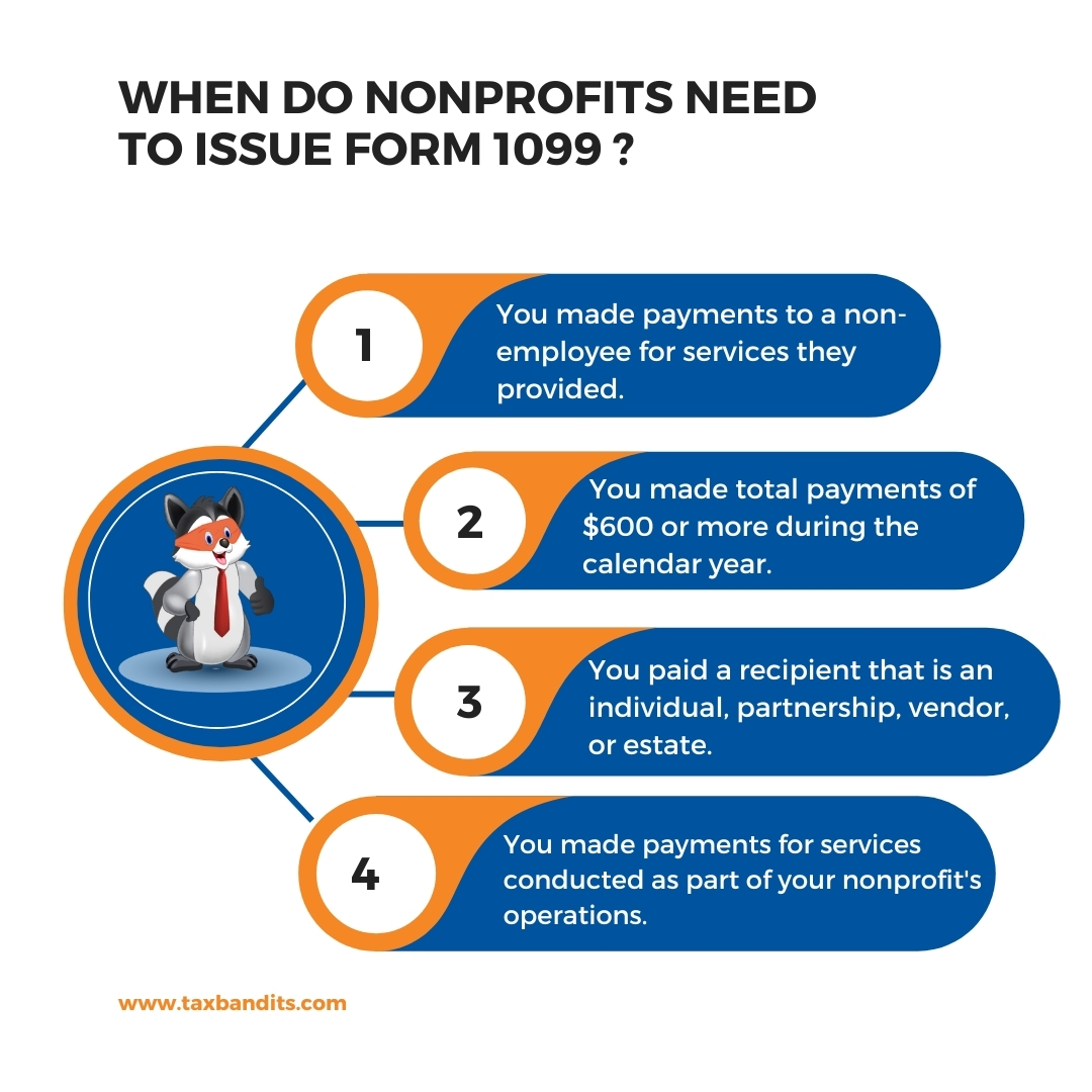 Nonprofits need to issue Form 1099