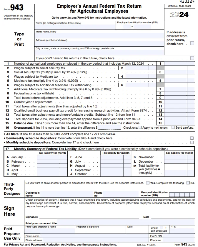 Form 943