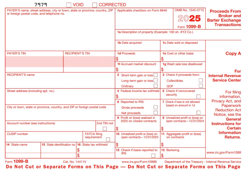 IRS Form 1099-B: Proceeds From Broker and Barter Exchange Transactions