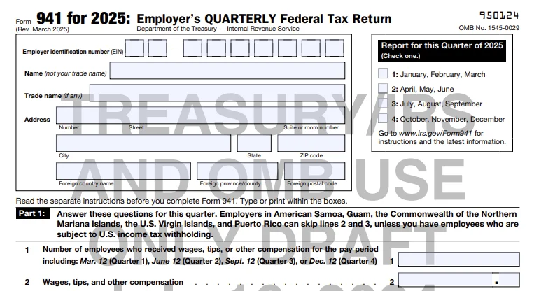 IRS Form 941 for 2024