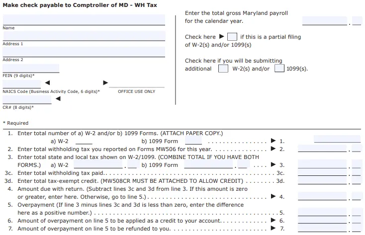 Maryland Annual Reconciliation Form A-3