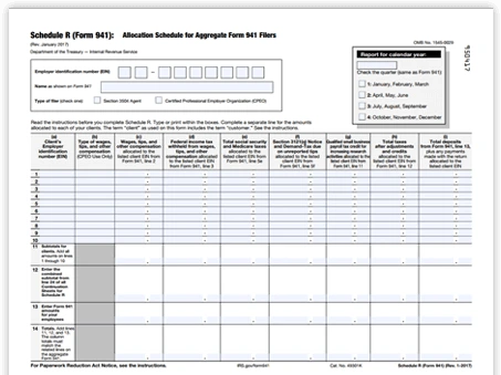 E-File 941 Schedule R | Form 941 Schedule-R for 2019