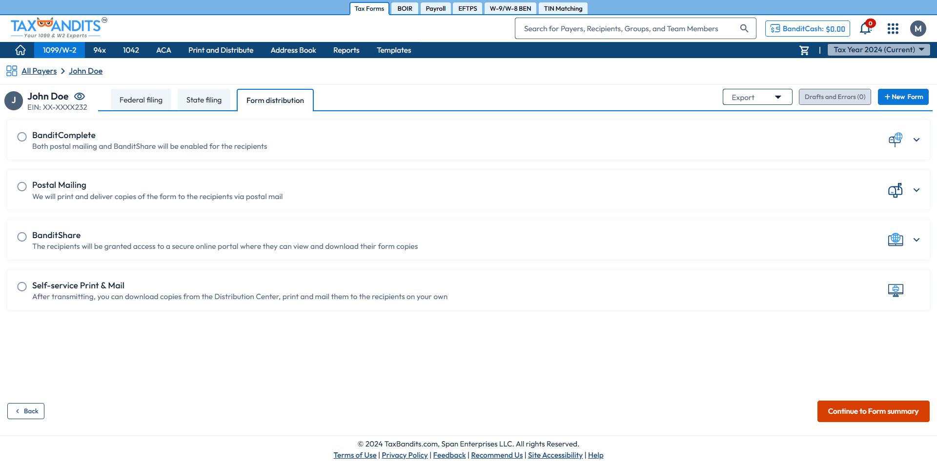 Choose Distribution Options