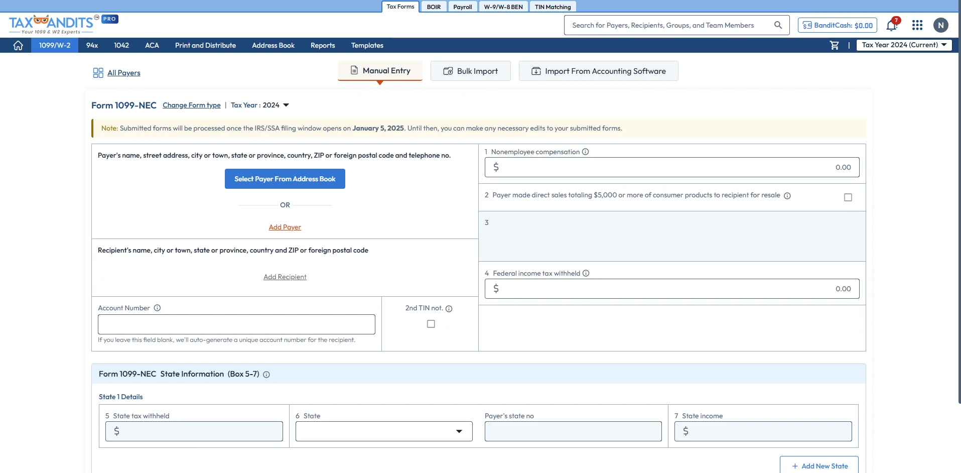 Select Form 1099-NEC