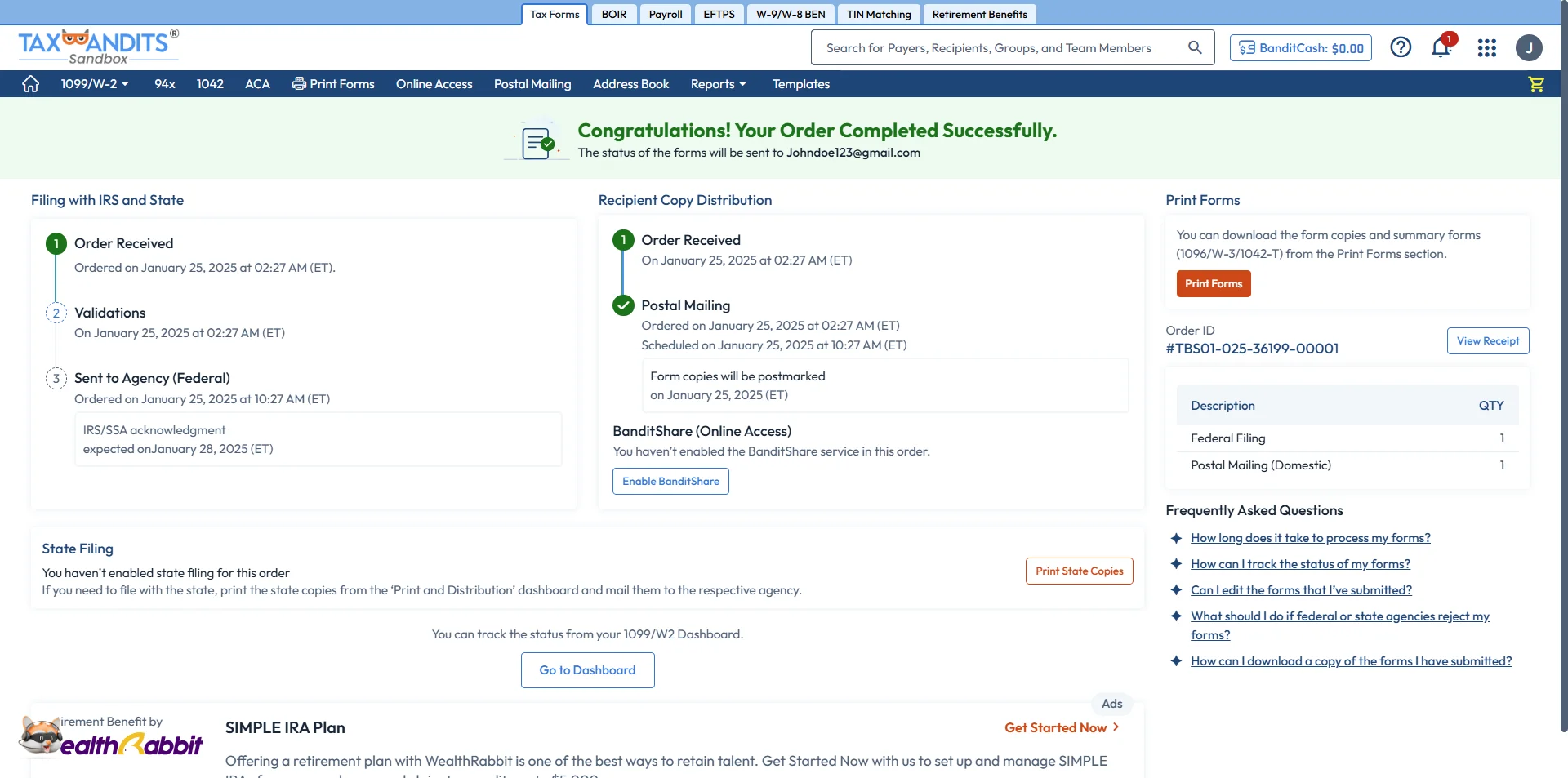 Transmit the Form to the IRS/State