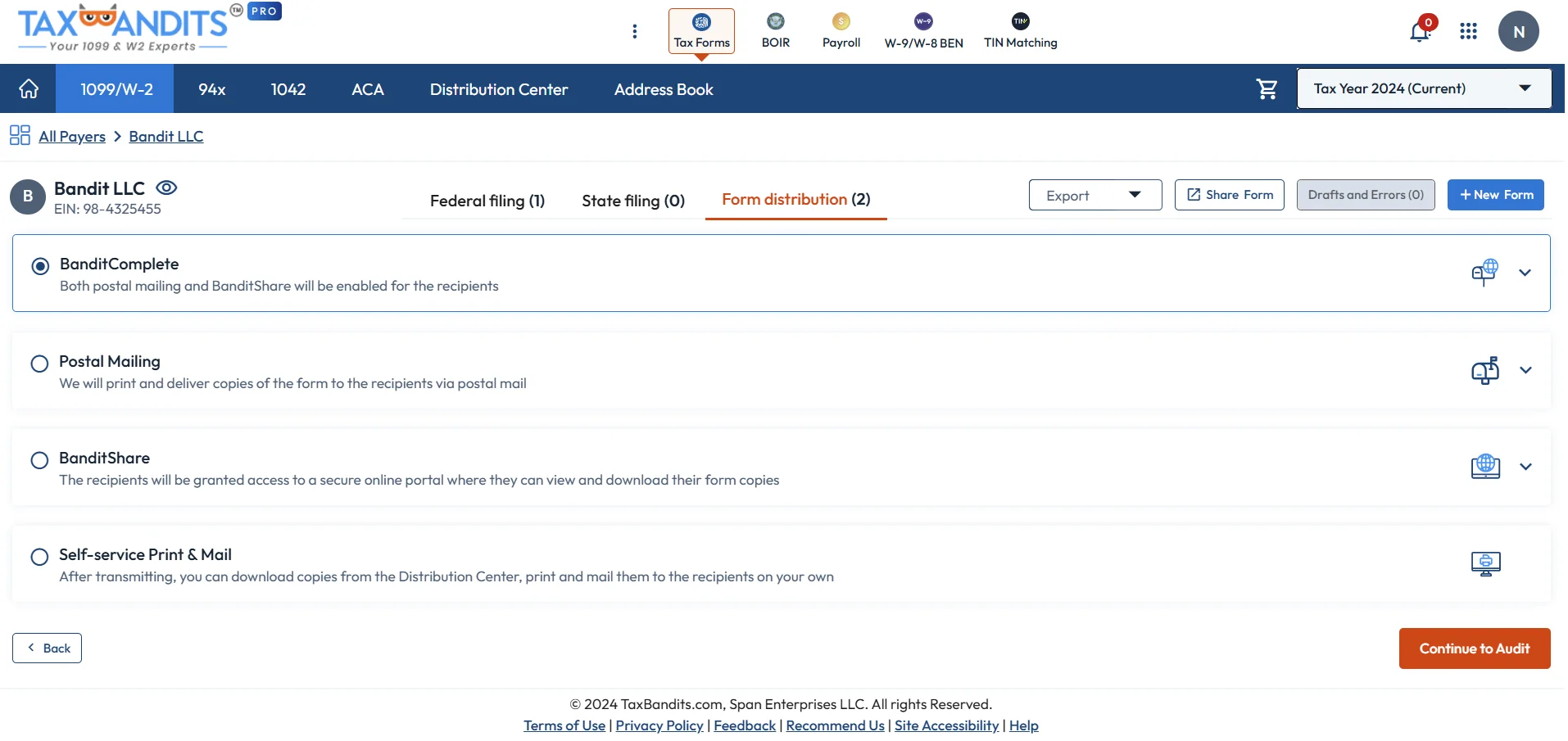 Choose Distribution Options