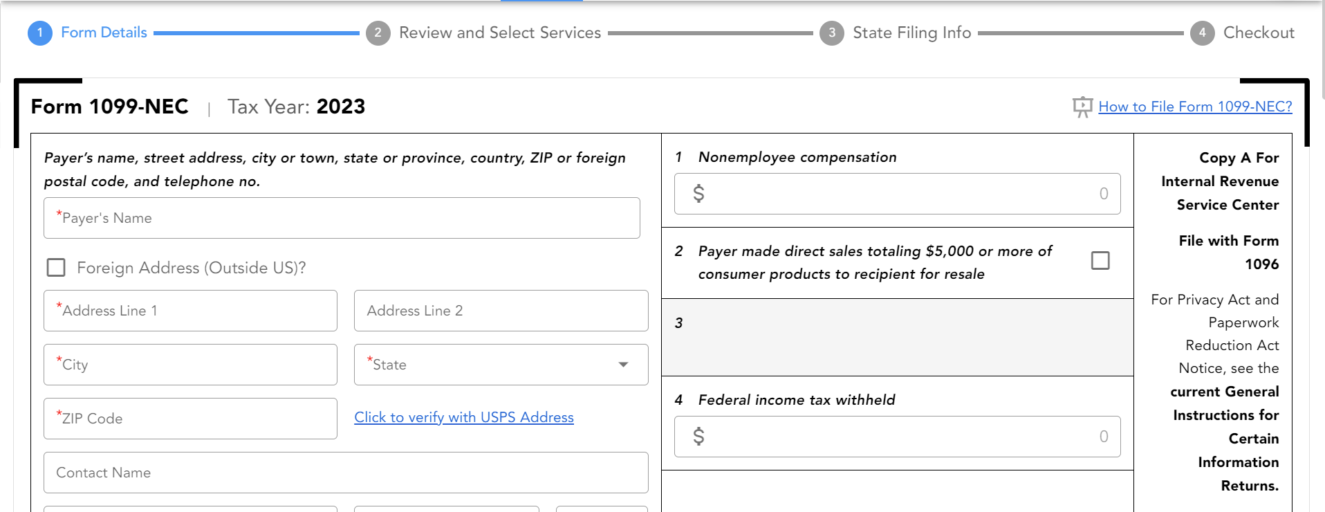 Enter Form Details