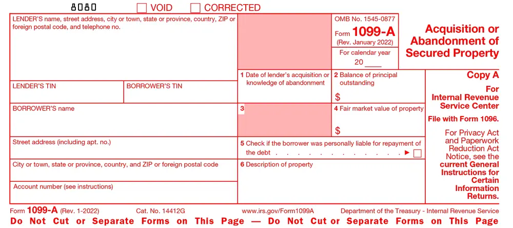 IRS Form 1099-A