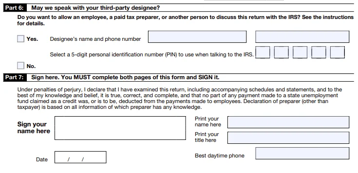 Third-party Designee and Signing Information