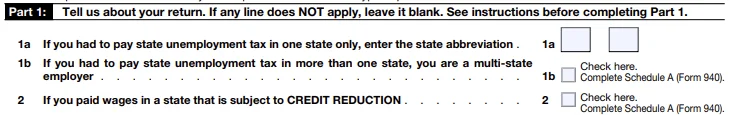 Part 1 - State Unemployment Tax Information