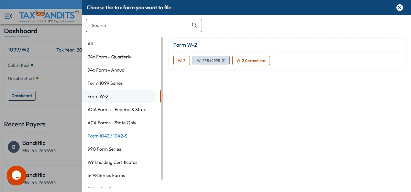 Choose Form 1042-S