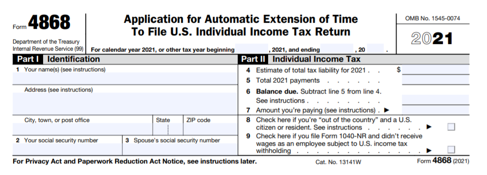 file form 4868 online free